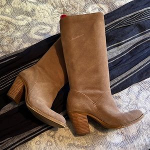 Lucky Brand | Tan suede mid-calf boots. Size 7.